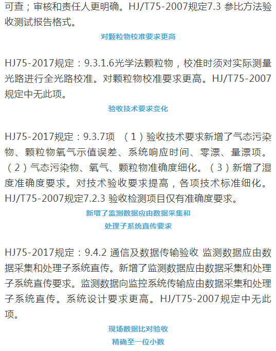 煙氣（so2，nox，顆粒物）排放連續(xù)監(jiān)測(cè)技術(shù)規(guī)范 HJ75-2017與HJ/T75-2007標(biāo)準(zhǔn)究竟有何不同