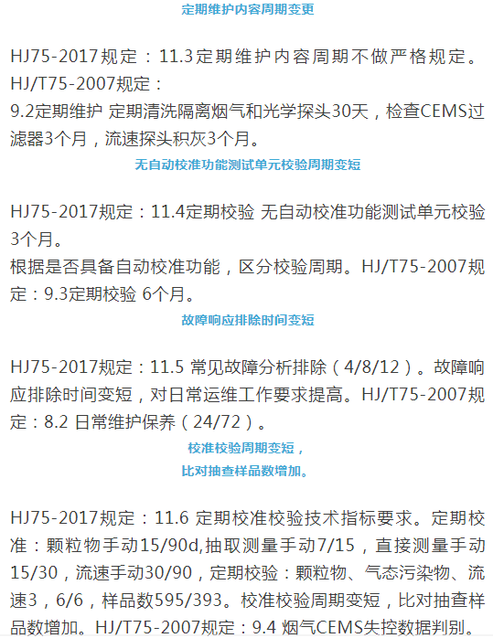 煙氣（so2，nox，顆粒物）排放連續(xù)監(jiān)測(cè)技術(shù)規(guī)范 HJ75-2017與HJ/T75-2007標(biāo)準(zhǔn)究竟有何不同